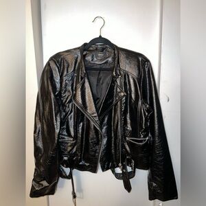Black Vinyl biker jacket